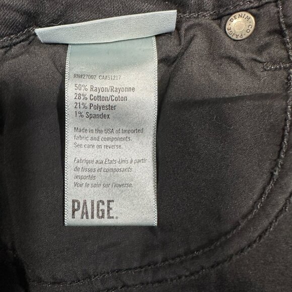 PAIGE Jeans Womens 31 Verdugo Ultra Skinny Black Stretch Pockets Logo - Picture 6 of 10